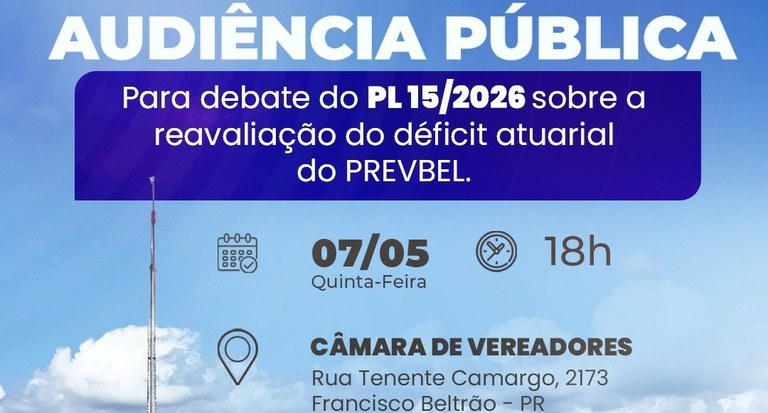 Audiência Pública debaterá déficit do Prevbel 