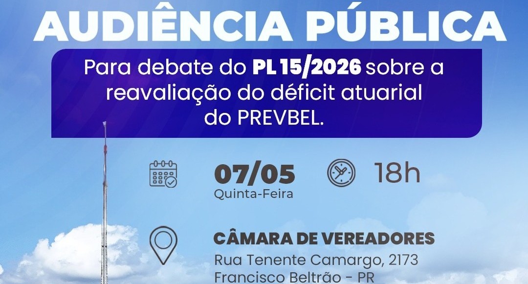 Audiência Pública debaterá déficit do Prevbel 